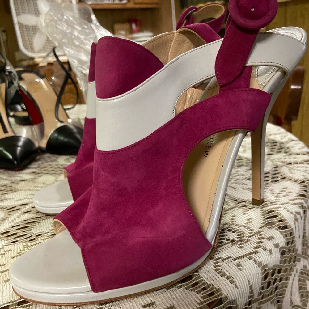 Paul Andrew Pink and White size 40 Heels